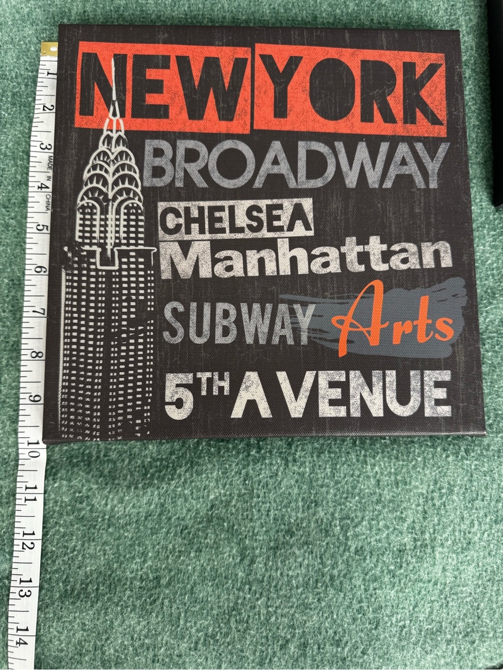 IKEA New York Typography Canvas in Orange, Gray, Black